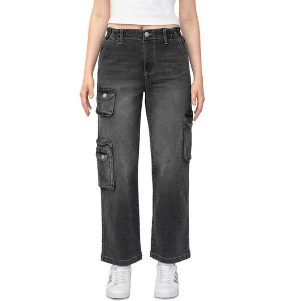 Madden Girl Cargo Pocket Wide Leg Black Jean Size Petite M